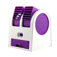 AMA(TM) Portable Dual Mini USB Battery Fan Car Vehicle Fan Air Conditioner Cooler (Purple) - B01ITF7UDM